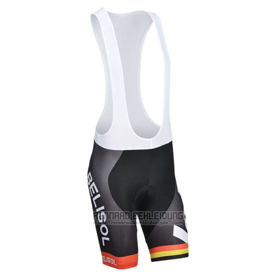 2014 Fahrradbekleidung Lotto Belisol Orange Trikot Kurzarm und Tragerhose